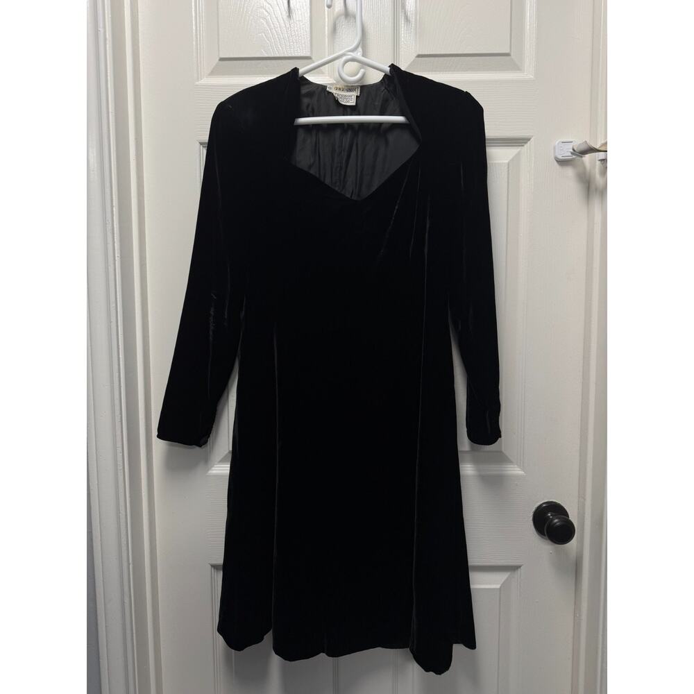 Vintahe Giorgio Armani Bergdprf Goodman minimalist black Velvet dress US sz 8